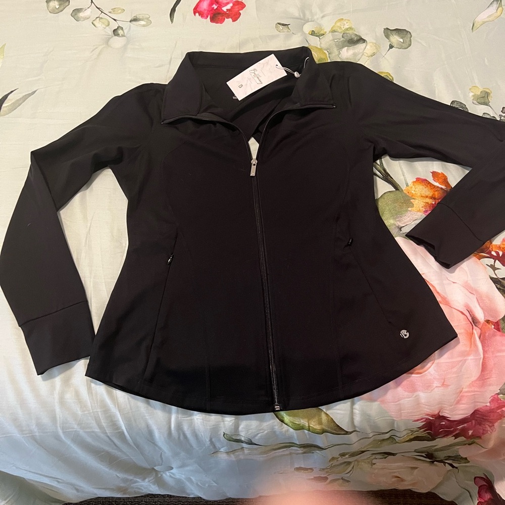 RARE FIND! Buffbunny black athletic wear jacket. NWT XL Super sexy peekaboo back